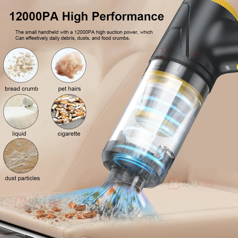 Car Vacuum Cleaner Portable Wireless Vacuum Cleaner 12000PA High Power Mini Handheld Vacuum Cleaner Powerful Blower for Car Home