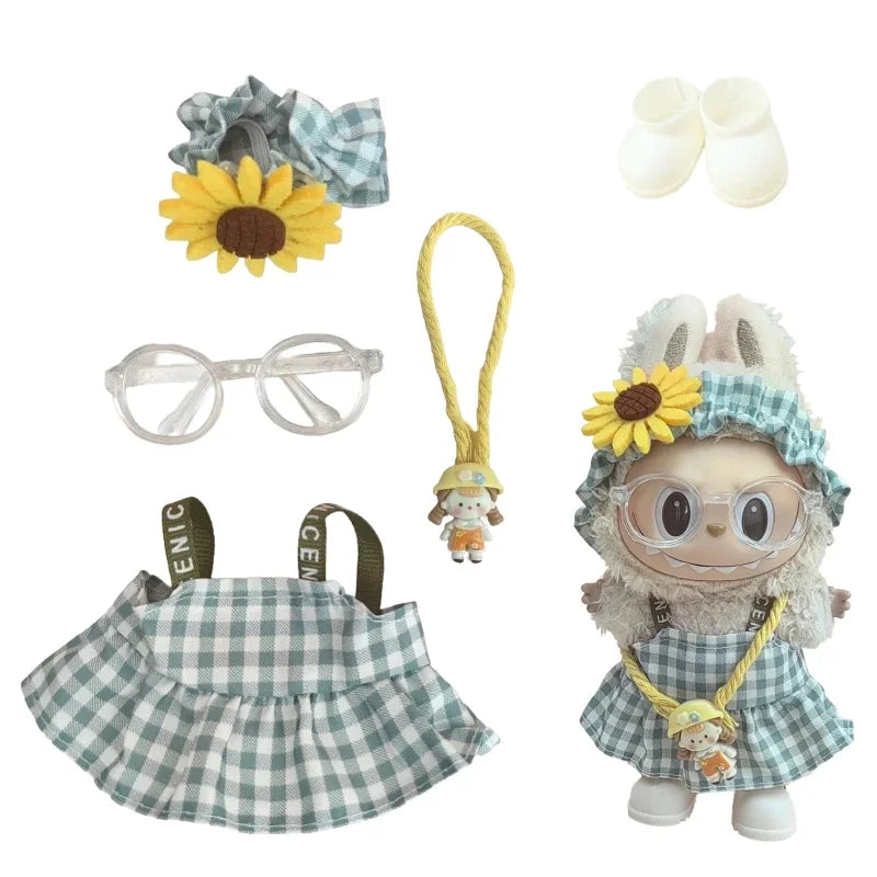 15/17cm Cute Mini Plush Doll'S Clothes Outfit Accessories For Korea Kpop Exo Labubu Idol Dolls Skirt Hat Clothing DIY Kids Gift