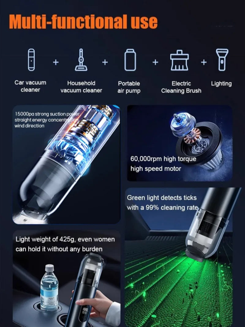 Handheld Vacuum Cleaner Mini Portable Car Vacuum Cleaner Wireless Vacuum Cleaner For Home Office Car